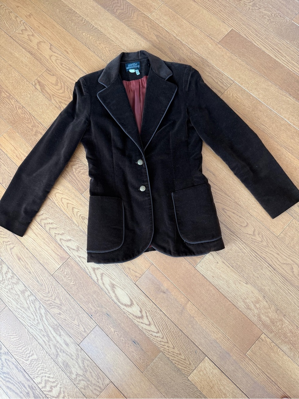 Vintage 1970’s Patty Woodard California Brown Velveteen Equestrian Blazer